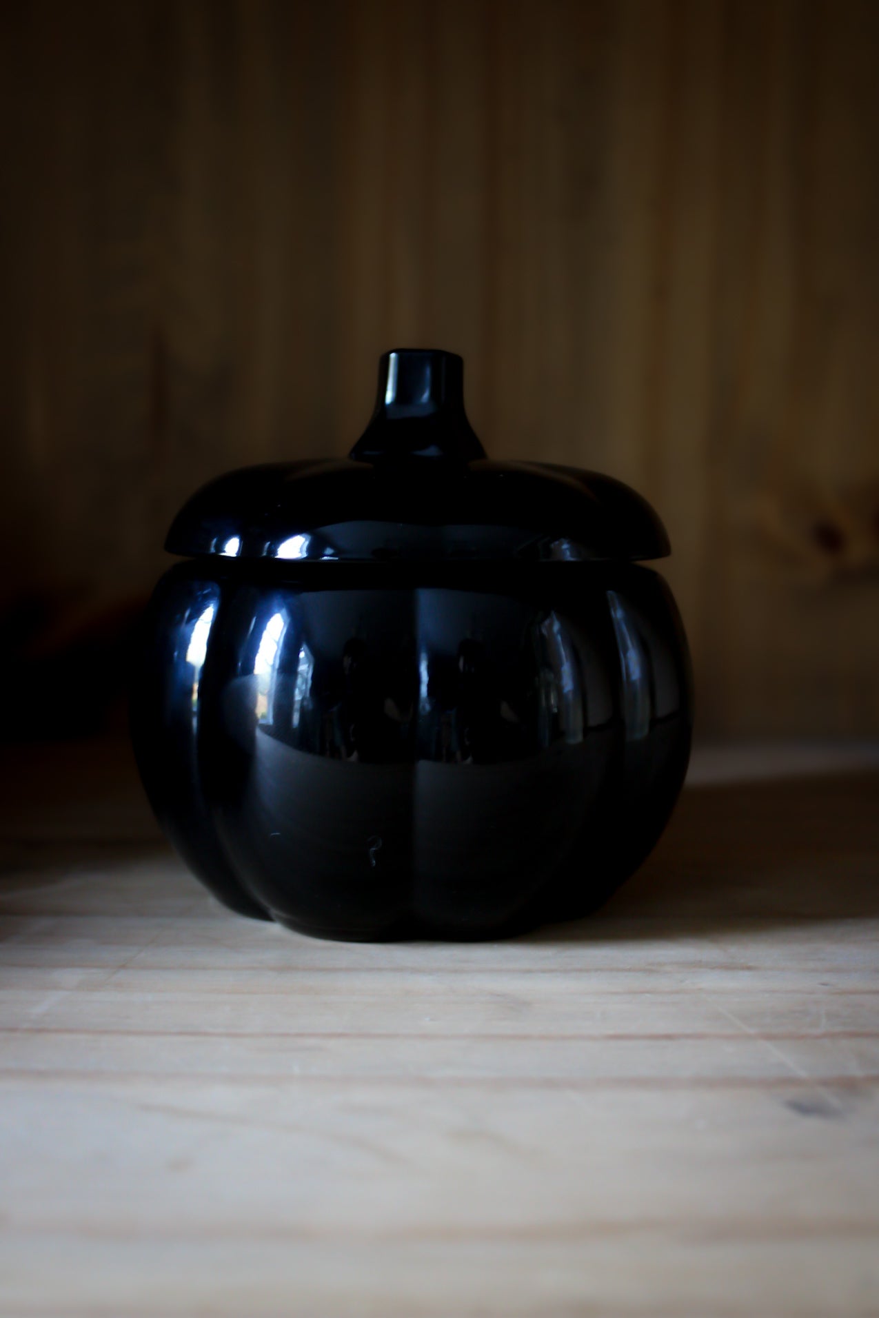 16oz Black Glass Pumpkin Jar